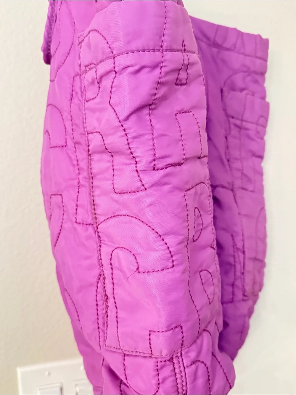 Marc by Marc Jacobs Quilted Purple Nylon Tote with Knotted Straps